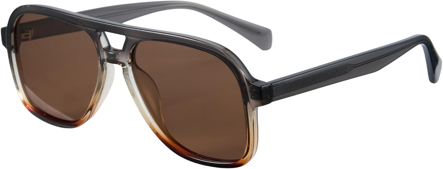 

Солнцезащитные очки Cyxus Oversized Aviator для женщин и мужчин, ацетатная оправа, поляризованные линзы, защита от УФ-излучения, для использования на открытом воздухе, модель P1581, Brown Lens Gradient Frame