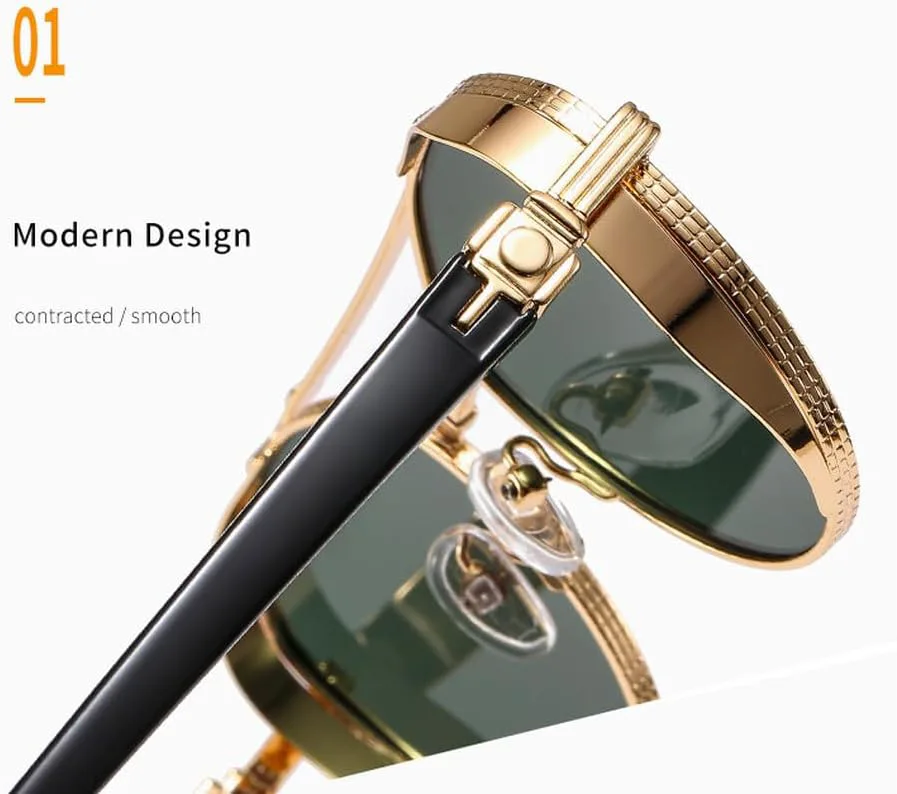 

Женские солнцезащитные очки LVTFCO Fashion Round в винтажном панк-стиле, металлическая оправа, дорожные очки для мужчин и водителей, защита от УФ-излучения UV400, 8