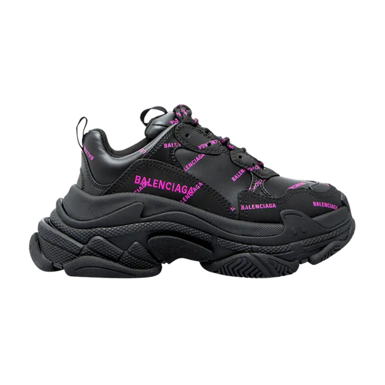 Кроссовки Balenciaga Wmns Triple S Sneaker, All Over Logo - Black Pink
