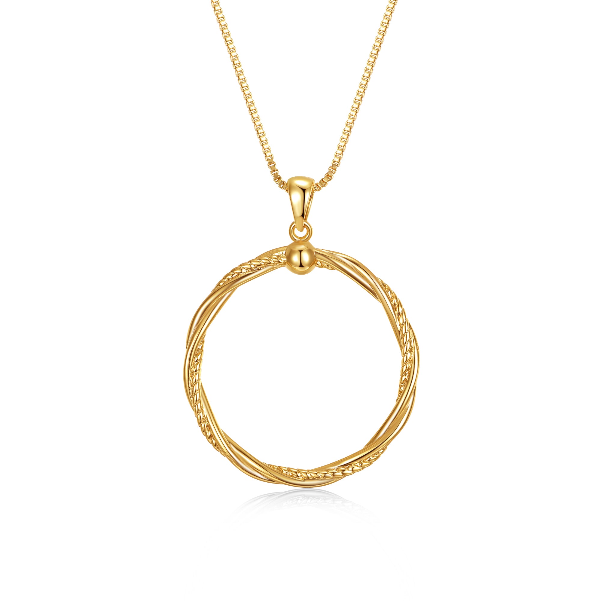 

Ожерелье-цепочка Halo Box с витой веревкой, покрытой 14-каратным желтым золотом, в форме венка вечности Rachel Glauber, желтый