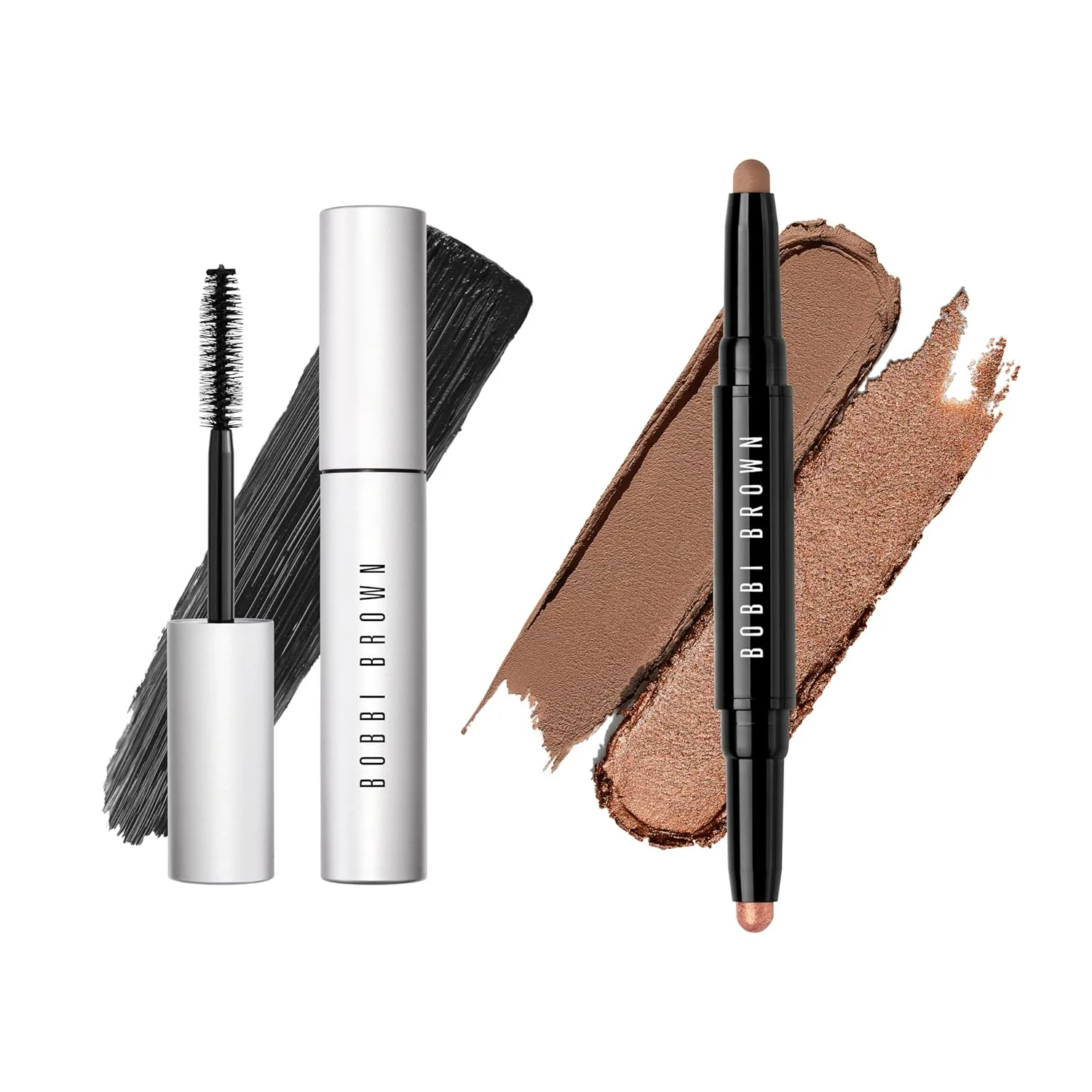 Набор Bobbi Brown Smokey Eye из 2 предметов | Двусторонние кремовые тени-карандаши стойкого действия, тушь для ресниц Smokey Eye