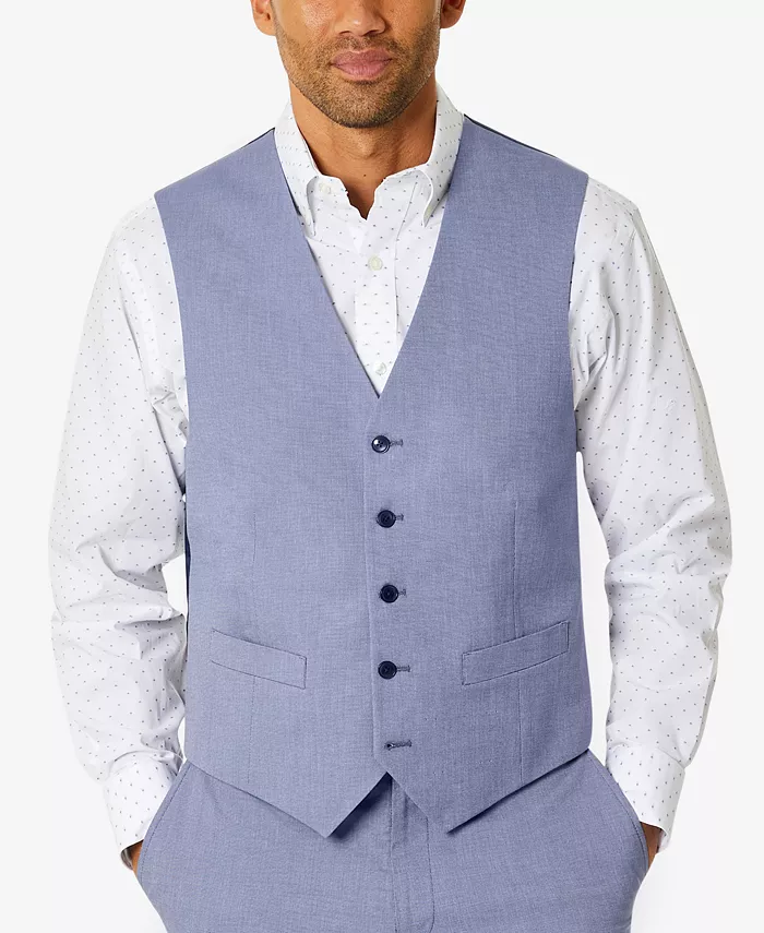 

Мужской жилет Modern-Fit TH Flex Stretch Chambray в составе костюма Tommy Hilfiger, синий