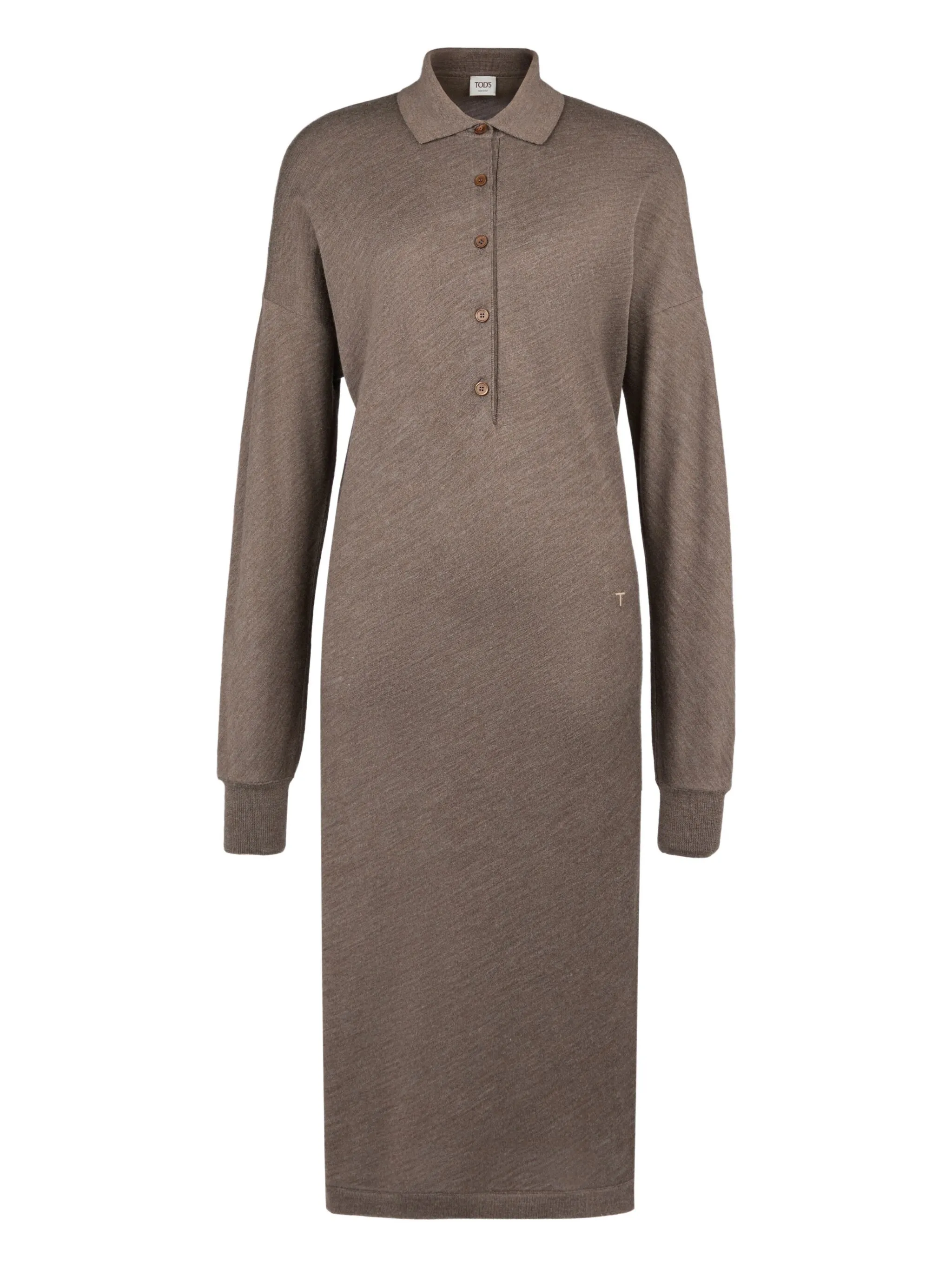 

Трикотажное платье с воротником поло Tod'S, коричневый
