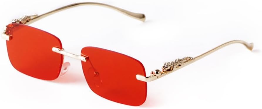 

Солнцезащитные очки MUTYNE без оправы, модные винтажные, с леопардовым принтом, в металлической оправе, роскошные солнцезащитные очки с защитой от УФ-излучения UV400, C3 Golden Red