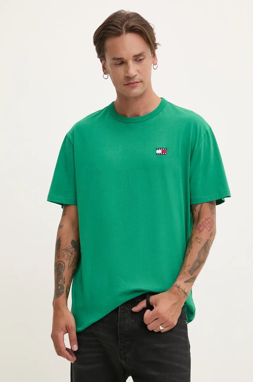

Хлопковая футболка Tommy Jeans, зеленый