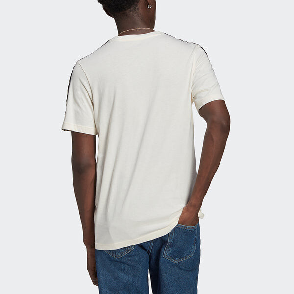 Футболка originals mens sprt 3 stripe t casual sports crew-neck short sleeve white Adidas, белый — фото 4
