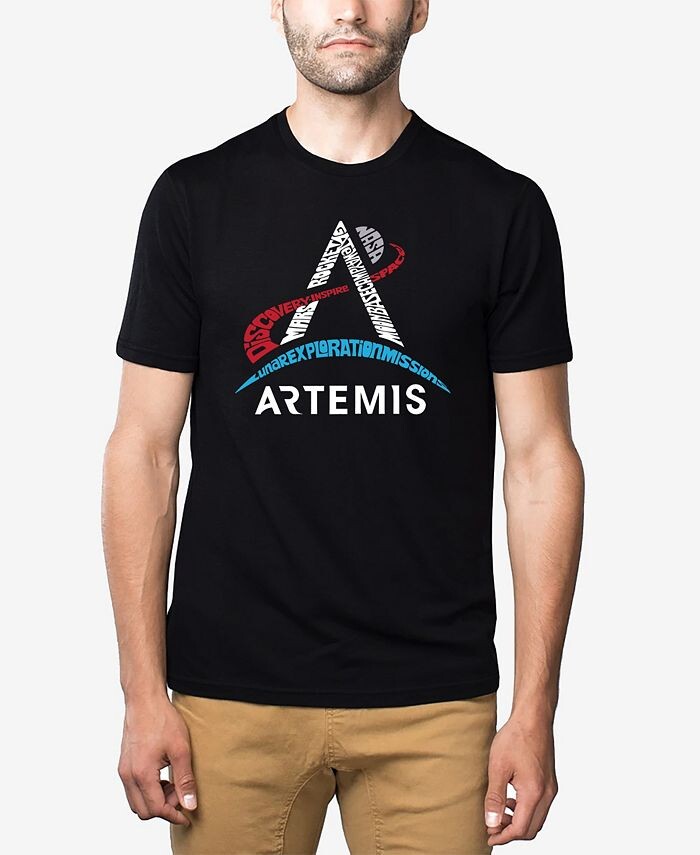 

Мужская футболка NASA Artemis Logo Premium Blend Word Art LA Pop Art, черный