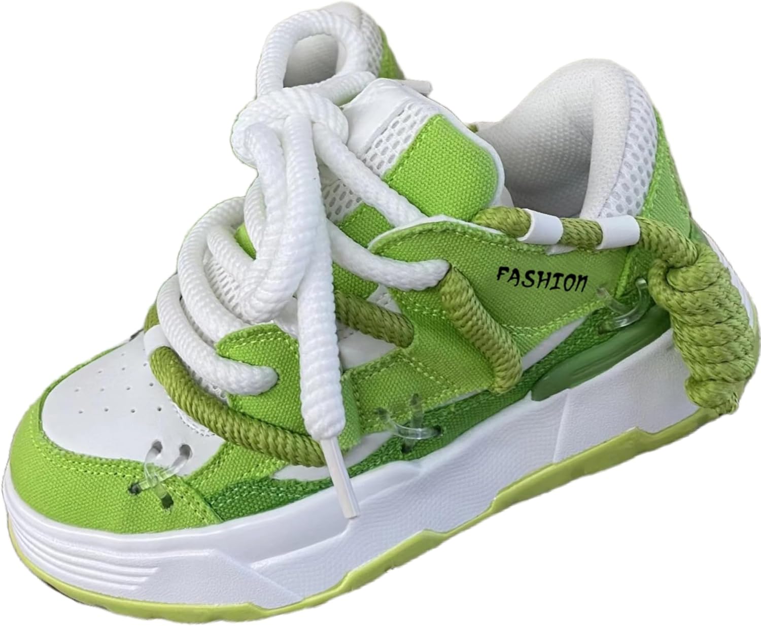 

Мужские стильные кроссовки с толстой подошвой для повседневного и спортивного использования - удобные, дышащие, противоскользящие и прочные Fmshi, зеленый