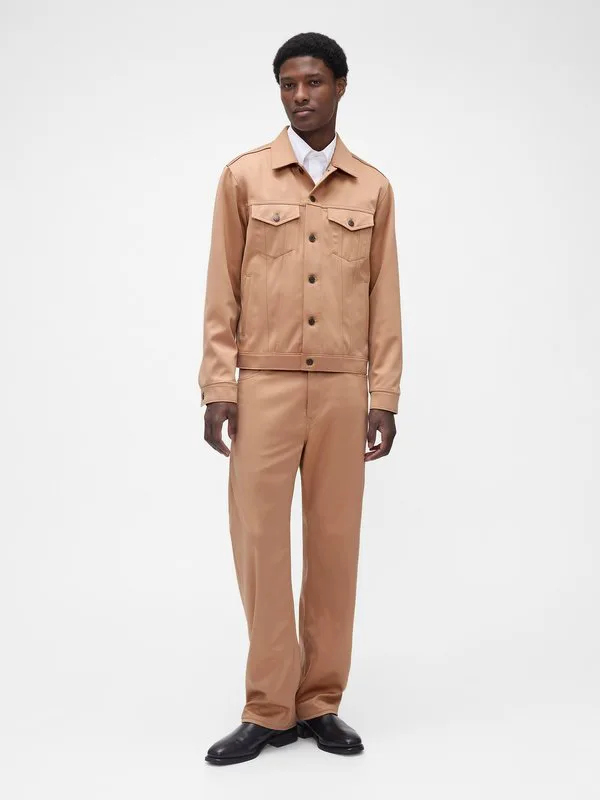 Свободные брюки gapstudio из атласа в стиле 90-х Gap, Camel Hair — фото 2