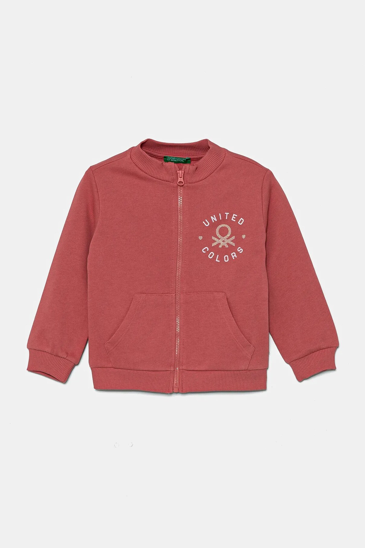 

Детская хлопковая толстовка United Colors Of Benetton, розовый