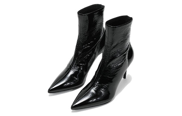 Кроссовки 90mm patent leather effect ankle boots 'black' Prada, черный — фото 3
