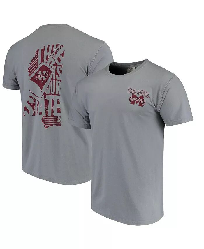 

Мужская серая футболка Mississippi State Bulldogs Phrase Local Comfort Color Image One