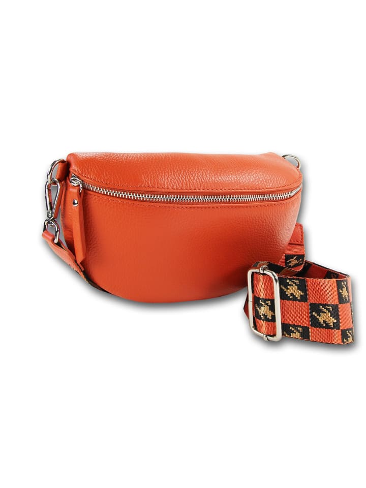 

Кожаная поясная сумка Toscanto, оранжевая, примерно 25 см