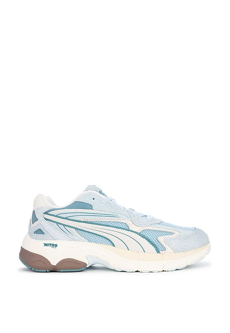 Кроссовки мужские спортивные, пастельные, Teveris Nitro Puma, белый/белый/синий/серебряный