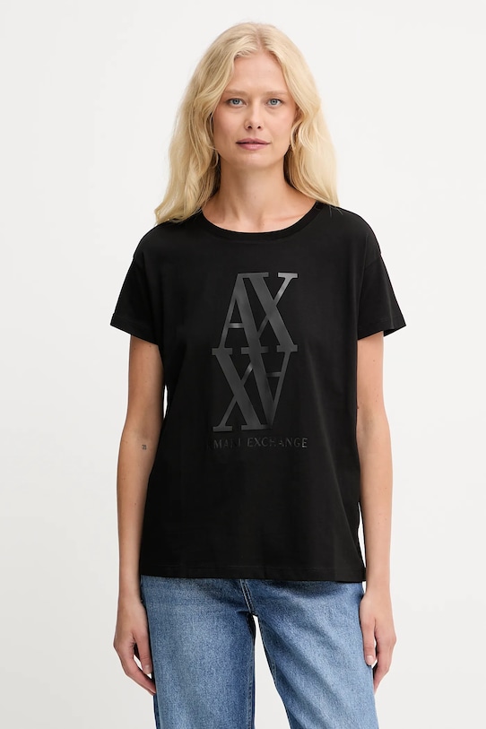 

Хлопковая футболка Armani Exchange, черный