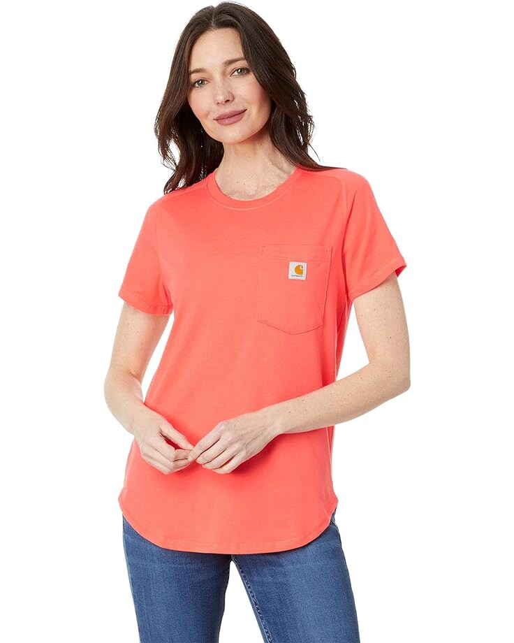 

Футболка Carhartt Force Relaxed Fit Midweight Pocket, цвет Coral Glow