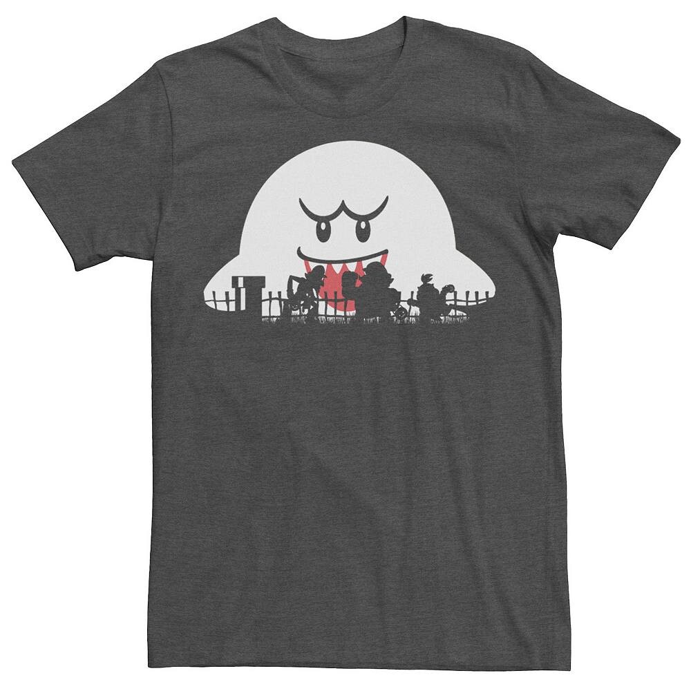 

Мужская футболка с силуэтом Хэллоуина Super Mario Boo Trick or Treat Licensed Character, цвет Charcoal Heather