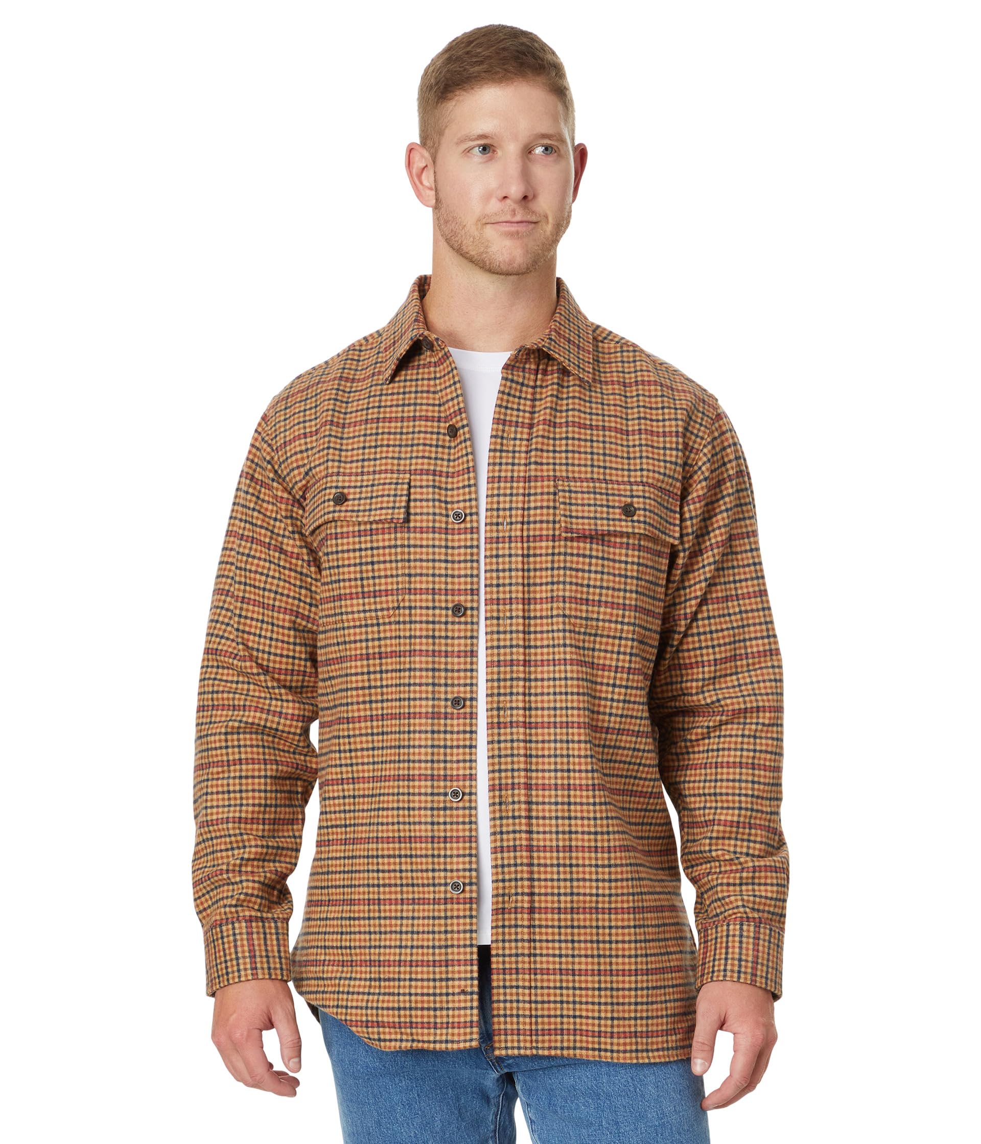 

Рубашка L.L.Bean Chamois Shirt Plaid Regular, цвет Barley