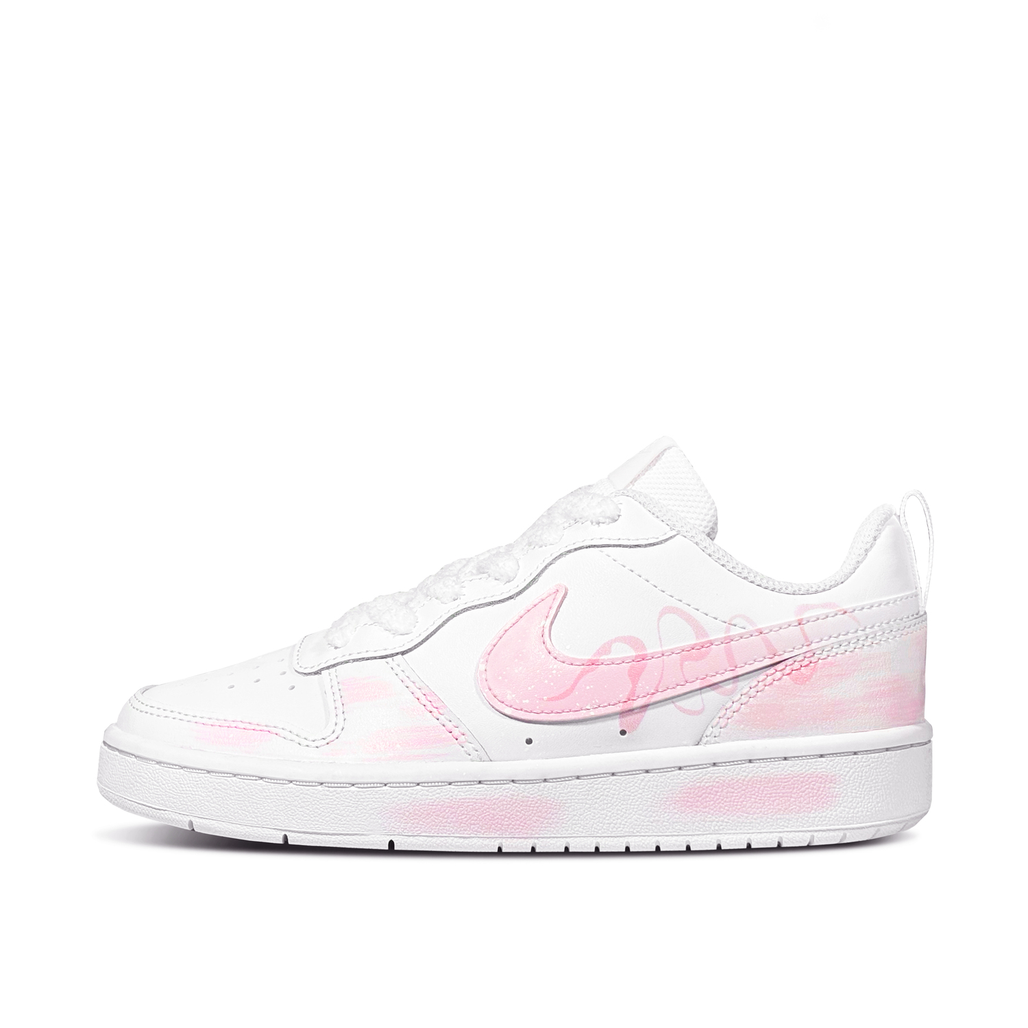 

Nike Court Borough Pink Mist Floating Low top детские скейтборд-кроссовки Pink White подростковые