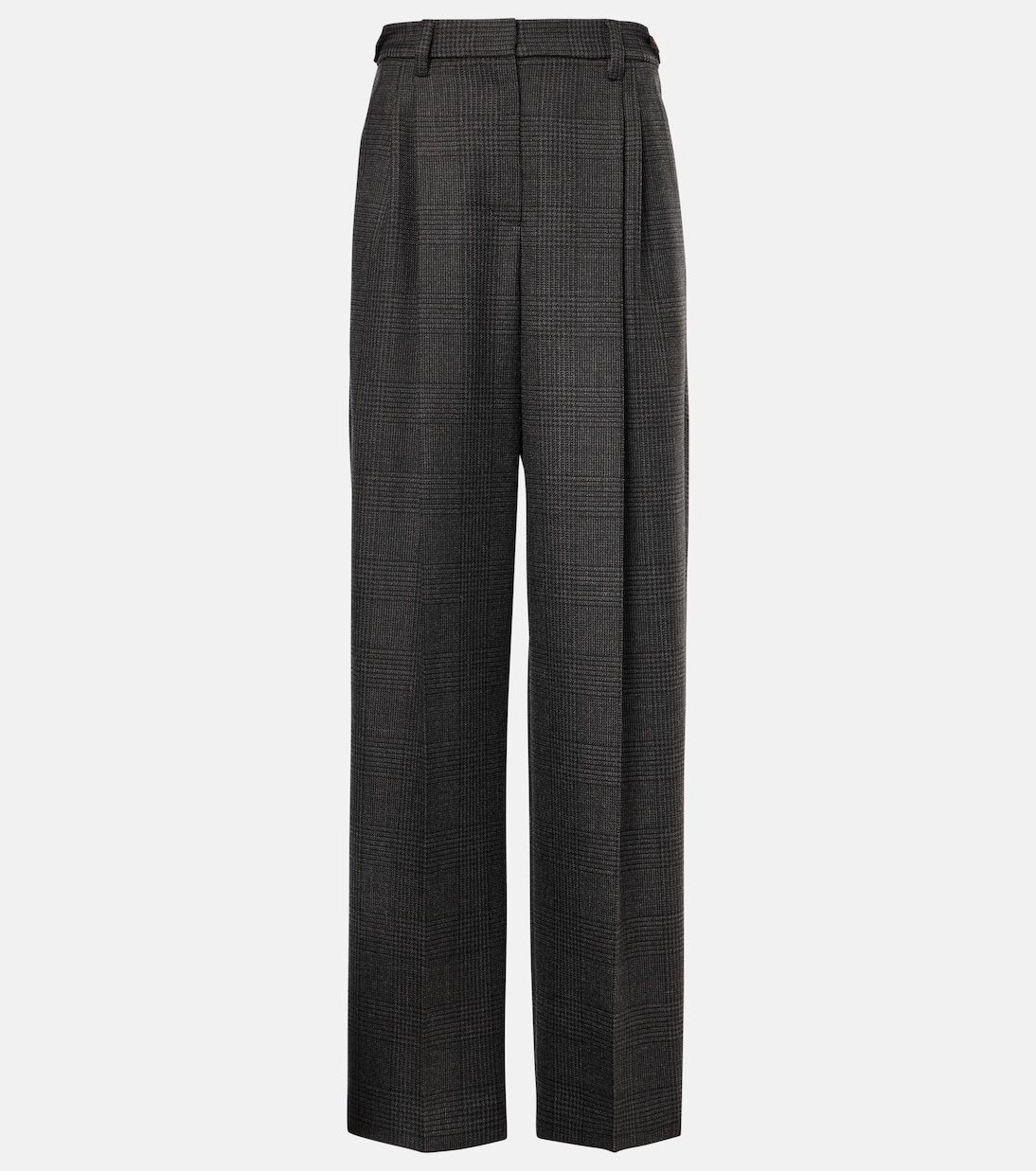 

Широкие шерстяные брюки с высокой талией Brunello Cucinelli, Dark Grey