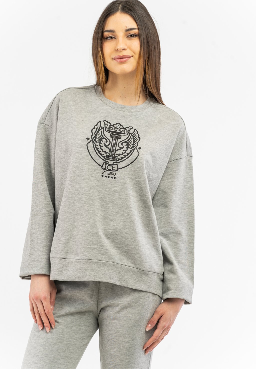 

Толстовка ROUNDNECK BIG FRONT LOGO ICE ICEBERG, светло-серый