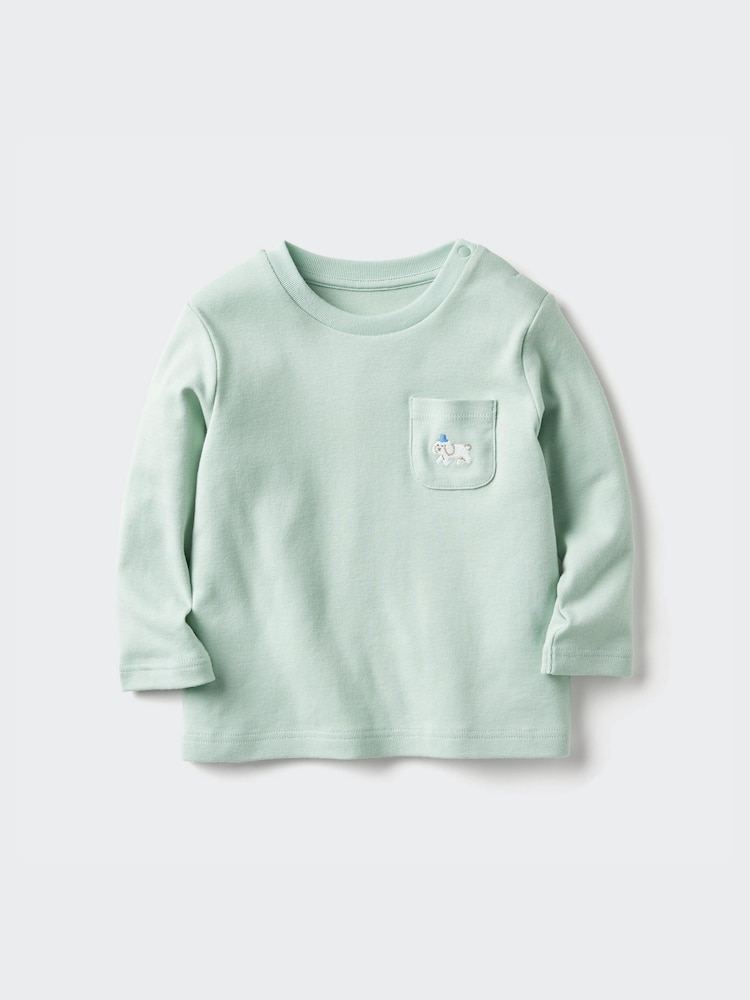

Кофта с круглым вырезом и длинным рукавом для малышей Uniqlo, цвет 51 зеленый