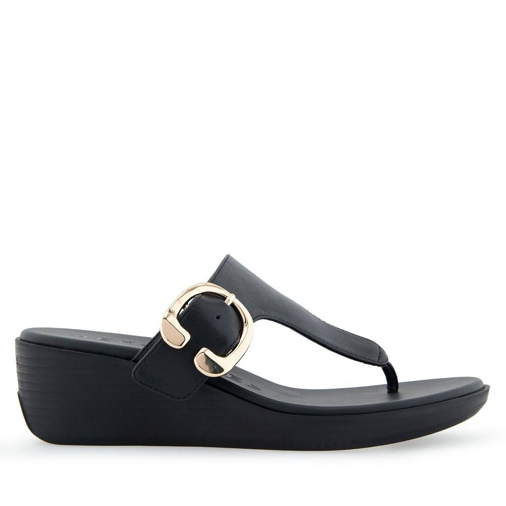 Женские босоножки на танкетке Aerosoles Izola, цвет Black Pu — фото 2