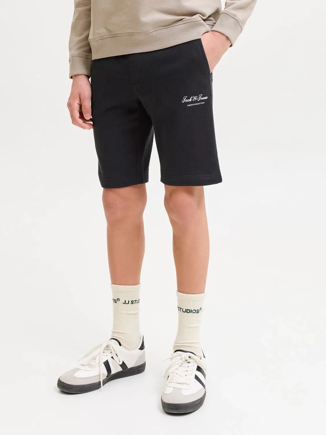 Шорты джоггеры JACK & JONES Junior, черный — фото 3