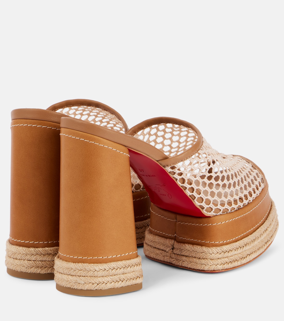 Альмеха 130 платформенные мюли-эспадрильи Christian Louboutin, Lionne/Terra/Lin Lionne — фото 2