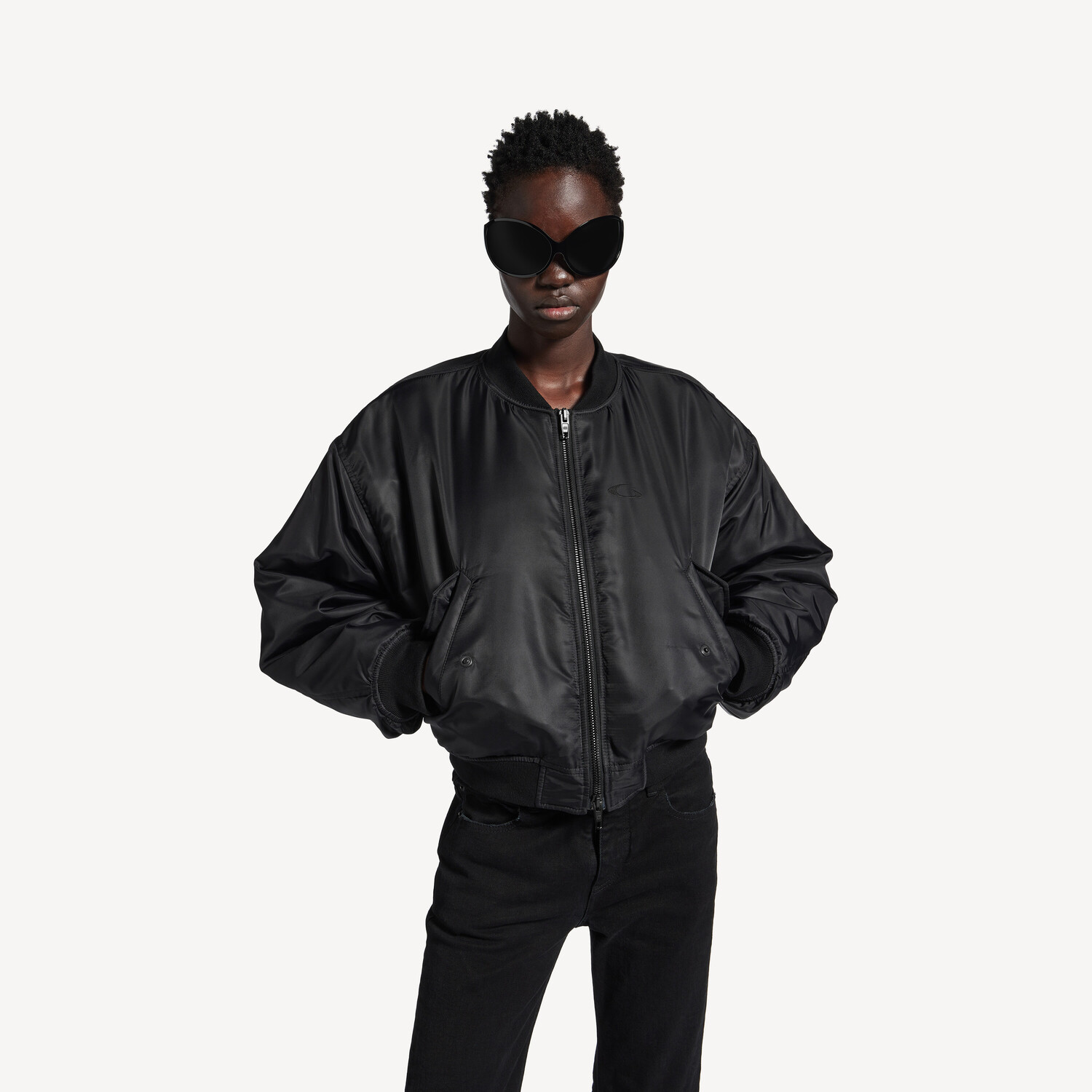 Женская бомбер-куртка черного цвета BALENCIAGA, черный — фото 4