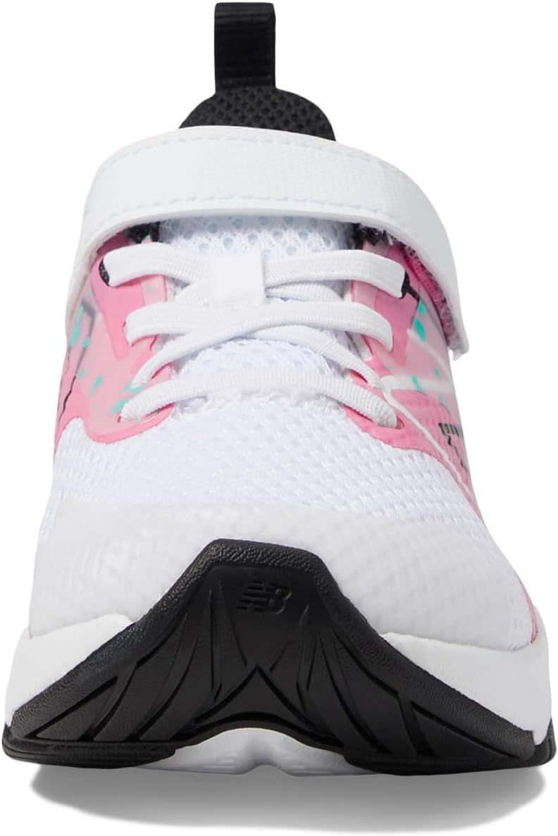 Кроссовки New Balance Kids Rave Run v2 Bungee Lace with Hook-and-Loop Top Strap, цвет White/Real Pink — фото 3