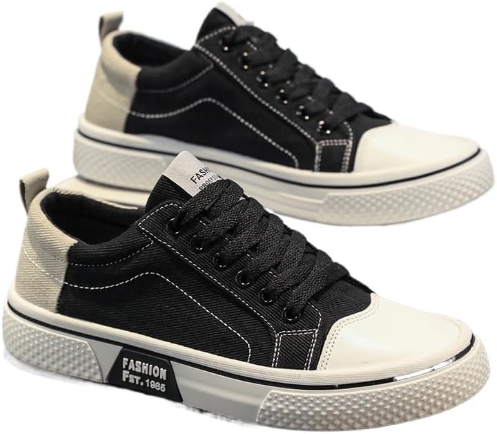 

Мужские дышащие кеды из холста, повседневные низкие, подходят для улицы или вождения, всесезонные шнуровочные скейтбордические туфли, простые и удобные Hhhchpm, черный