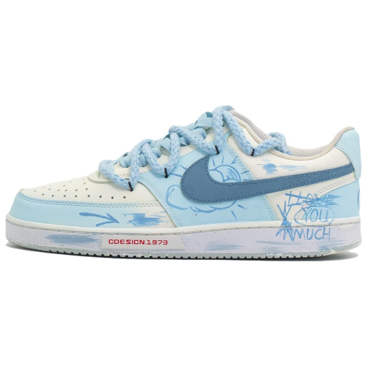 

Кроссовки Nike Court Vision 1 Skateboarding Shoes Men Low-top Blue/white, голубой, Синий, Кроссовки Nike Court Vision 1 Skateboarding Shoes Men Low-top Blue/white, голубой