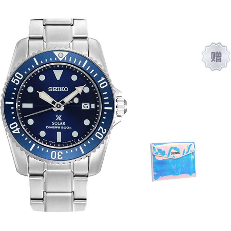 

SEIKO Часы Prospe Collection Solar Movement с ремешком из нержавеющей стали, мужские, с синим циферблатом