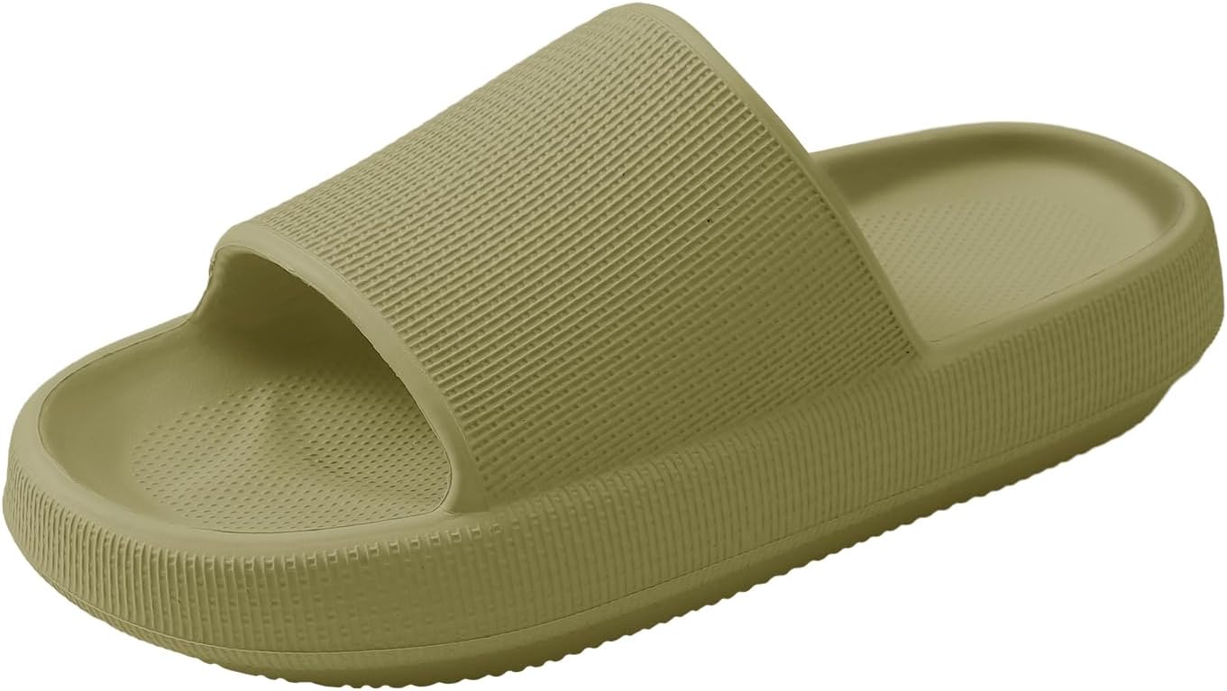 

Женские шлепанцы HUXMEYSON, мужские быстросохнущие шлепанцы, тапочки для душа с поддержкой свода стопы и амортизирующей подошвой, зеленый