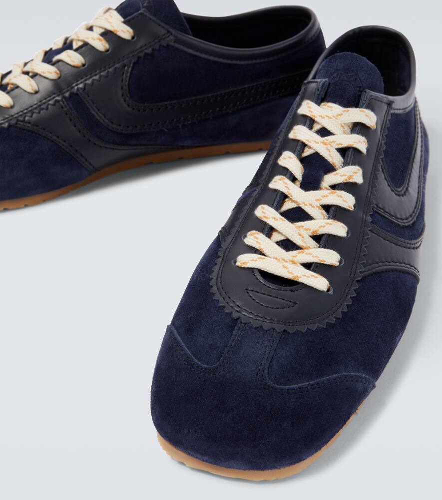 Кроссовки из замши с кожаными вставками Dries Van Noten, Navy — фото 3