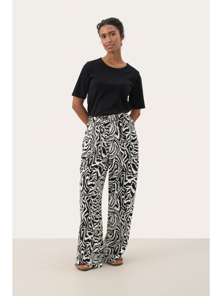 

PART TWO Повседневные брюки TinePW свободного кроя, черные, с анималистическим принтом