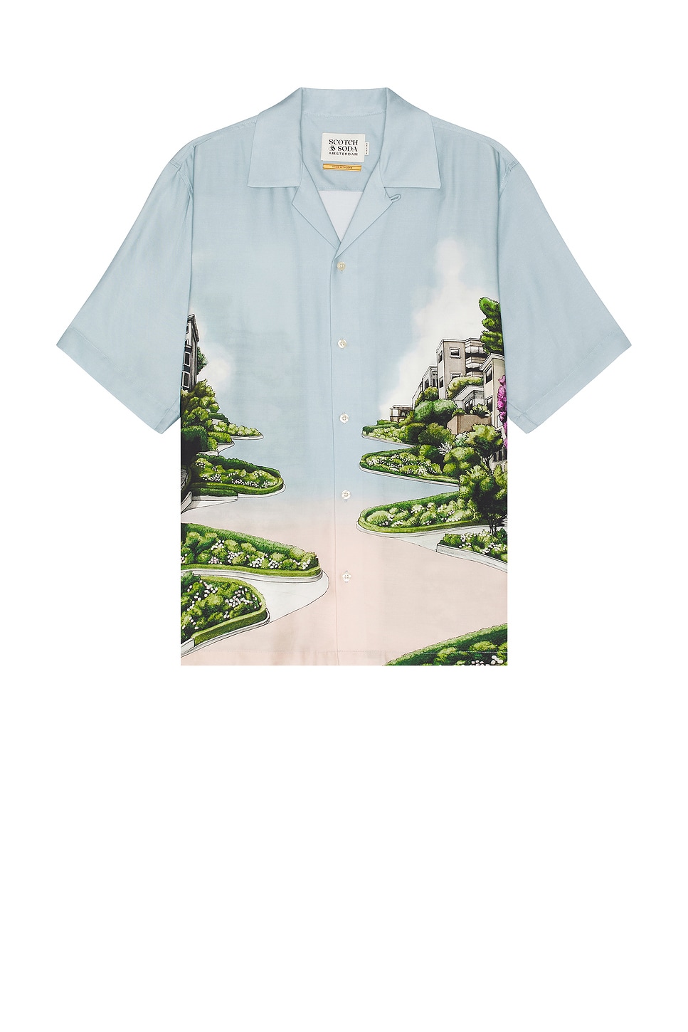 

Рубашка свободного кроя из тенсела Scotch & Soda, цвет scenery print
