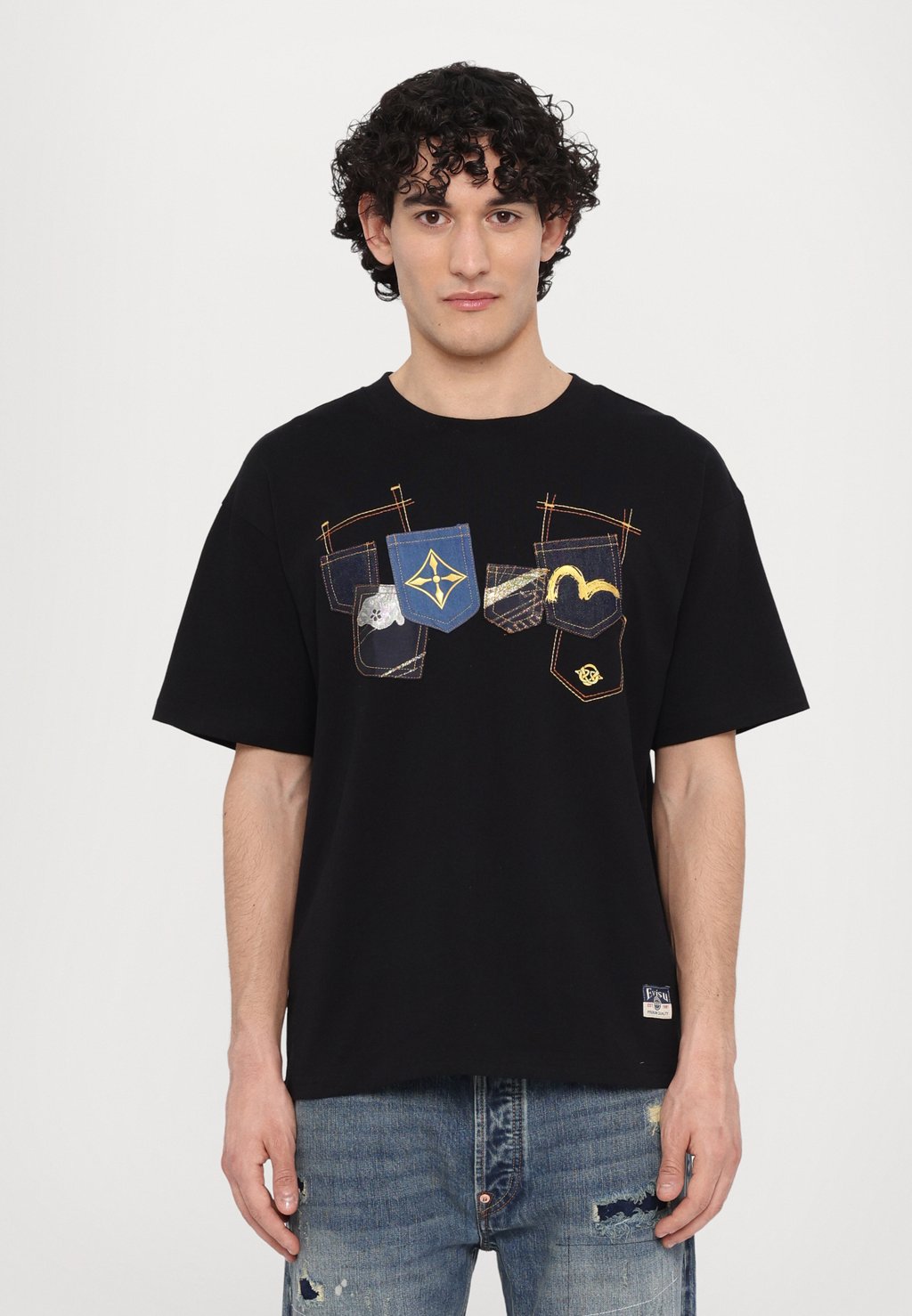

Футболка с принтом MILTI POCKET TEE BROCADE PATCH Evisu, черный