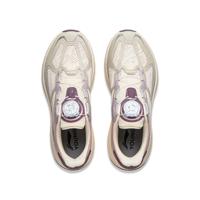 LINING YOUNG Детские кроссовки Qinyi V2 Breathable Low Top для повседневной носки, дымчато-розовые, для подростков — фото 4