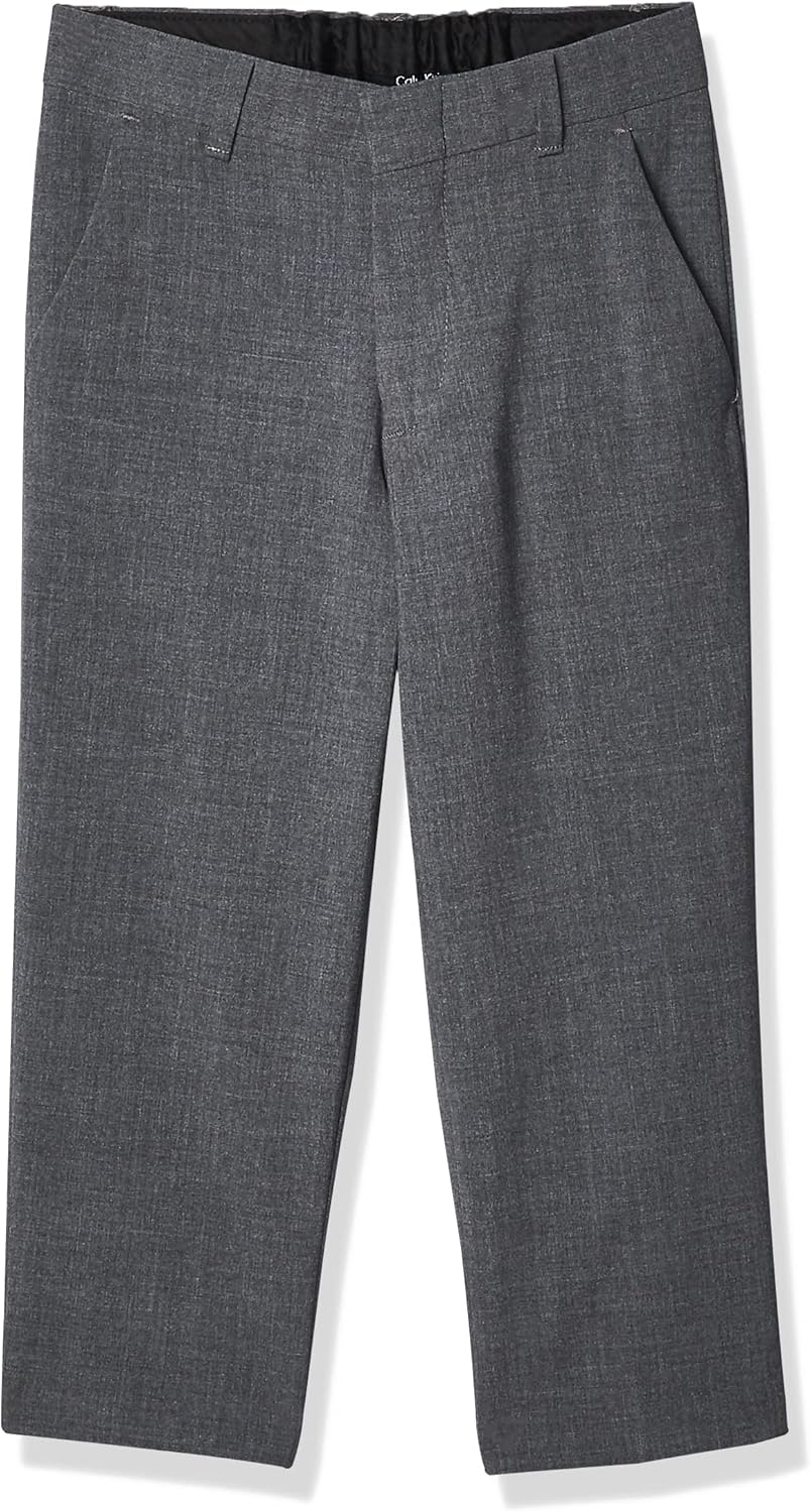 

Брюки Calvin Klein Boys Bi-Stretch с плоским передом, прямого кроя, шлевками для ремня и передними карманами, Grey