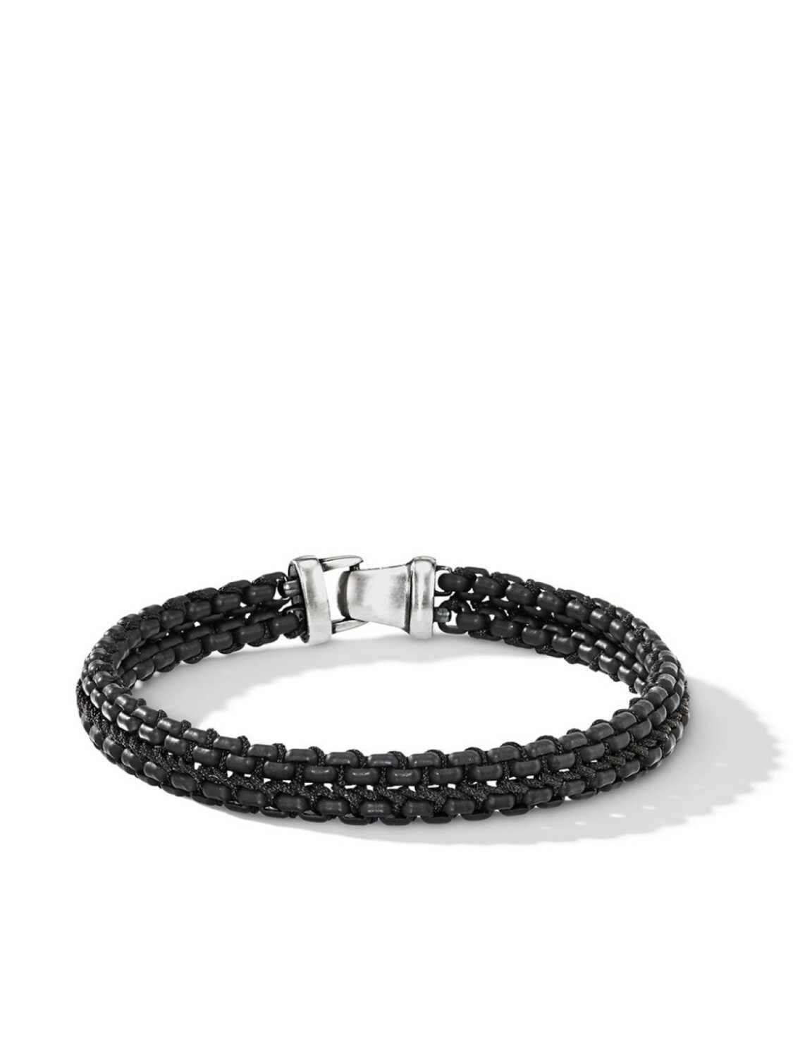 

Серебряный браслет Woven Box Chain David Yurman, черный