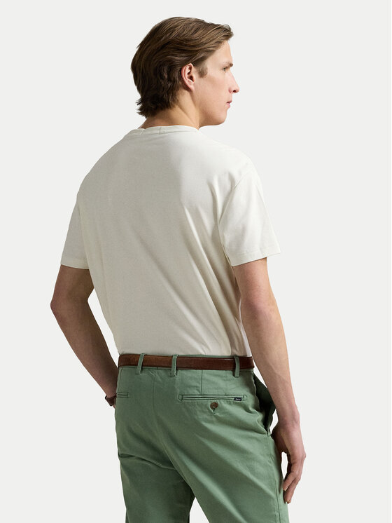 Футболка облегающего кроя на заказ 710740727094 Polo Ralph Lauren, экрю — фото 3