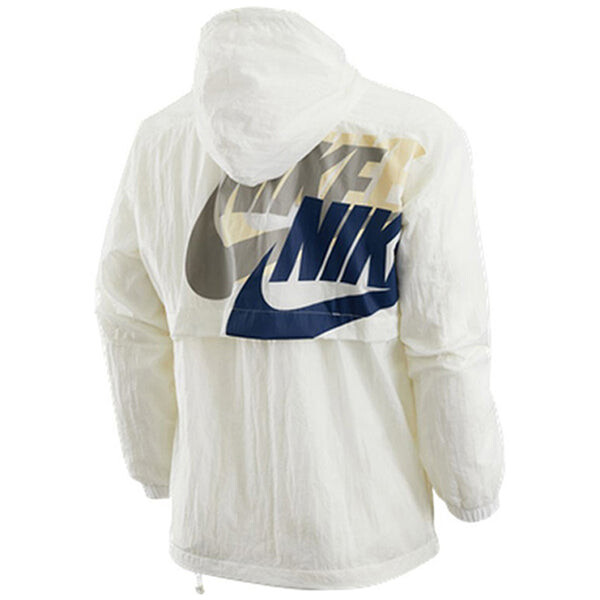 Куртка Men's Nike Alphabet Logo Printing Woven Hooded Long Sleeves Jacket Autumn White, мультиколор — фото 4