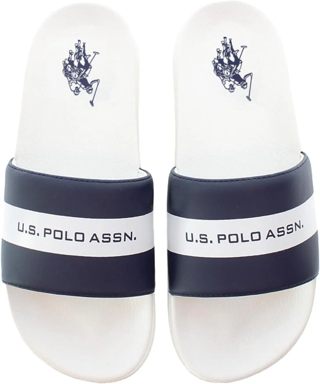 Мужские синтетические тапочки US Polo Assn. SKYE002M/5Y1 U.S.POLO ASSN., White Navy Blue — фото 2