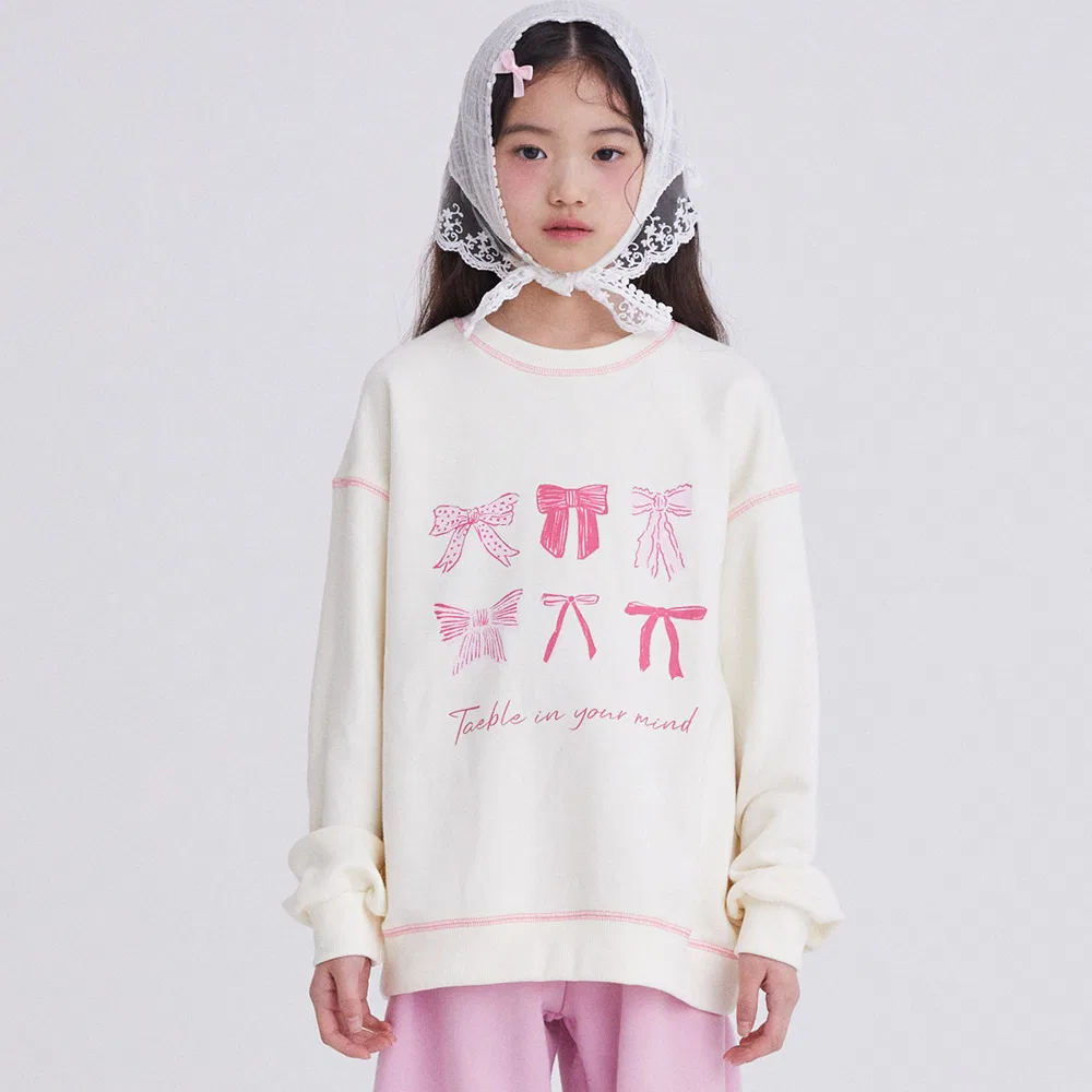 Детский свитшот Ribbon Kitsch, цвета айвори, от Taeble