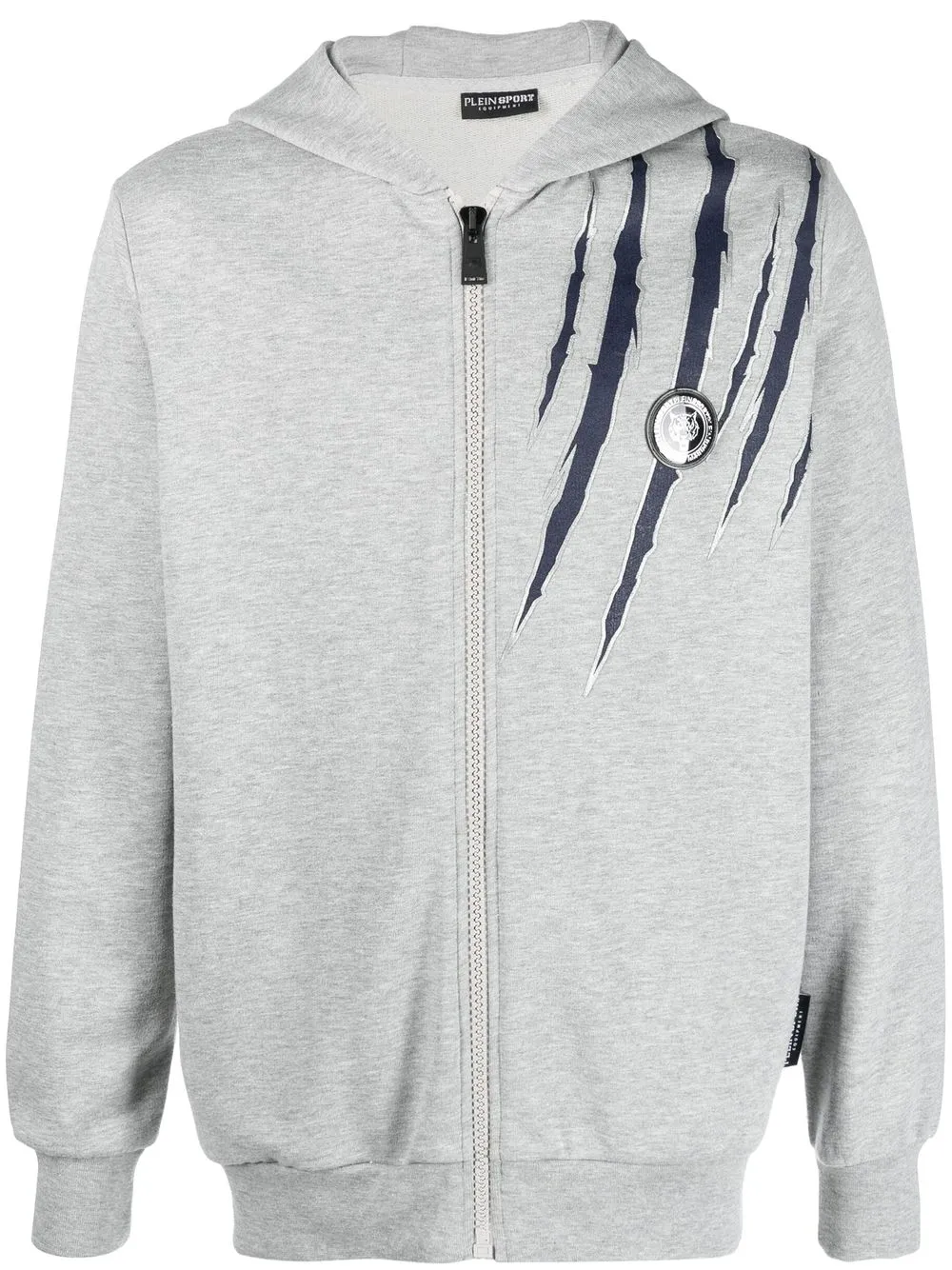 

Худи на молнии с принтом Plein Sport, серый