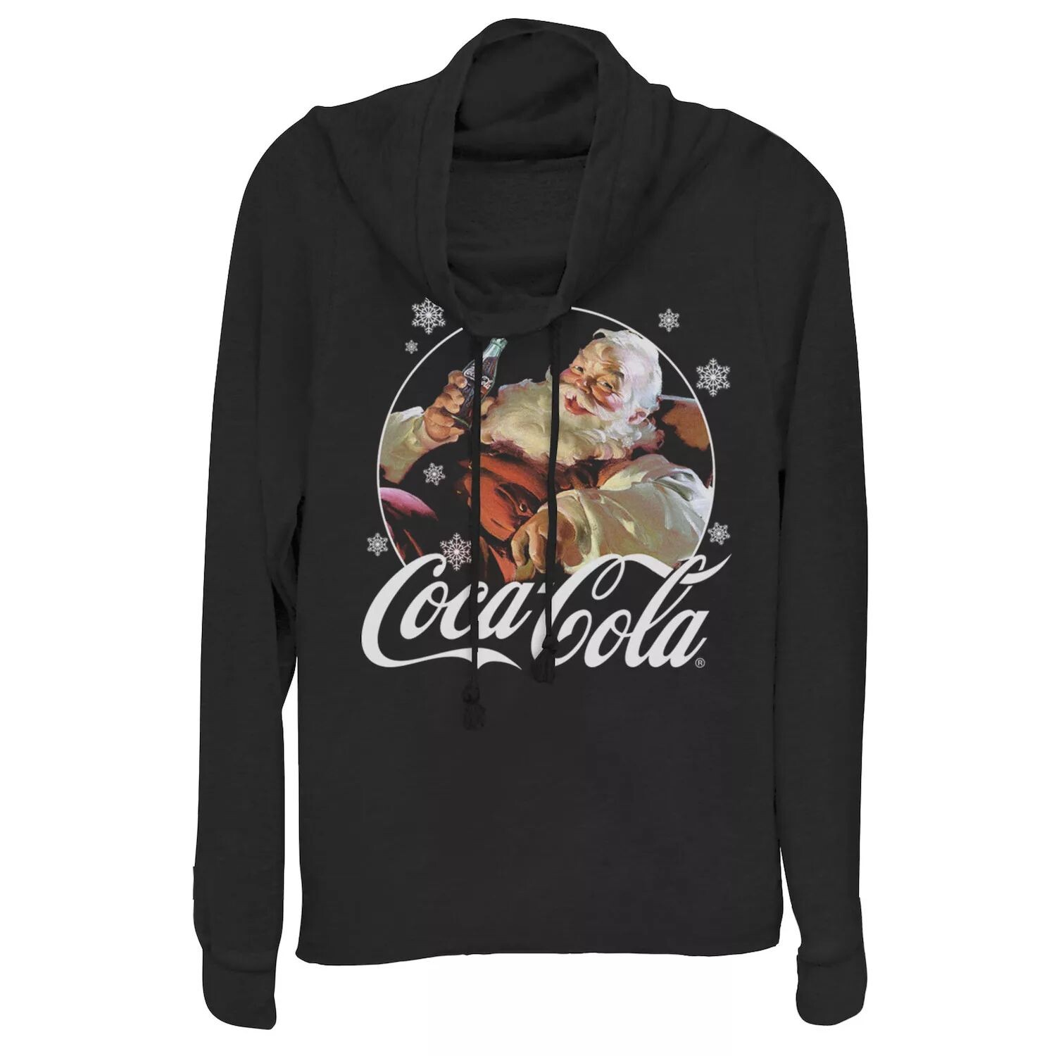 

Винтажный расслабляющий пуловер с капюшоном и воротником-хомутом Coca-Cola для подростков в стиле Санта-Рождества Licensed Character