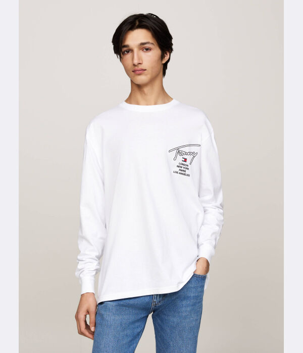 

Лонгслив Tommy Jeans Regular Fit, белый
