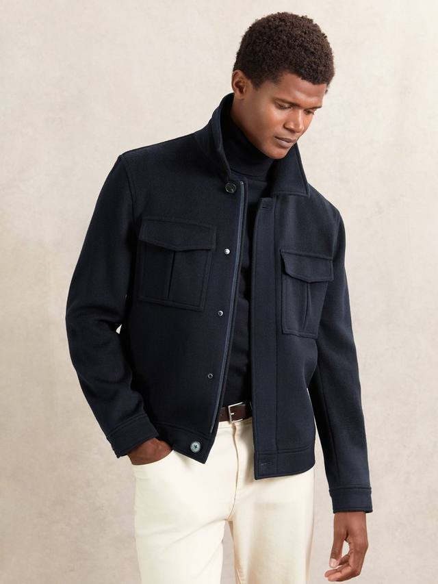 

Персил куртка с двумя карманами на молнии из шерстяной смеси Reiss, Navy